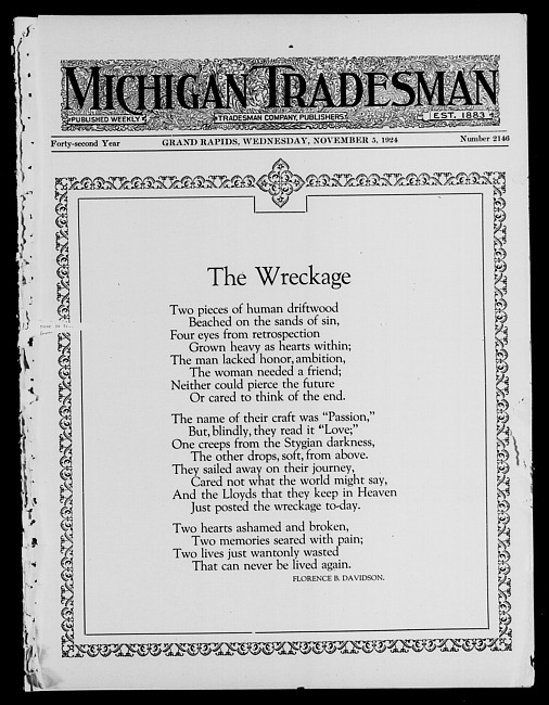 Michigan tradesman. Vol. 42 no. 2146 (1924 November 5)