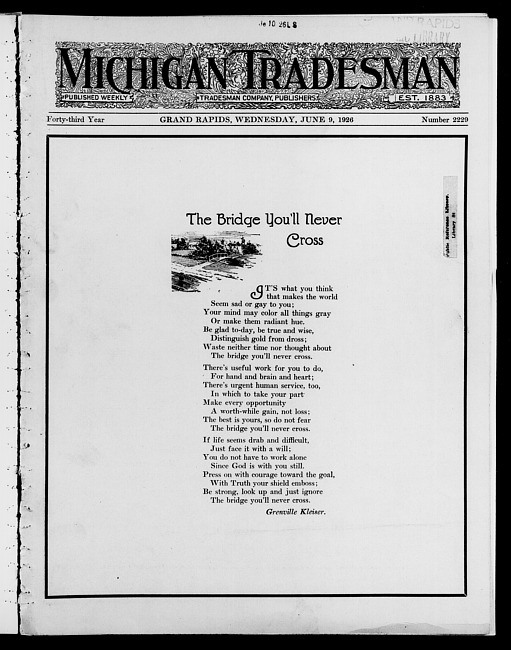 Michigan tradesman. Vol. 43 no. 2229 (1926 June 9)