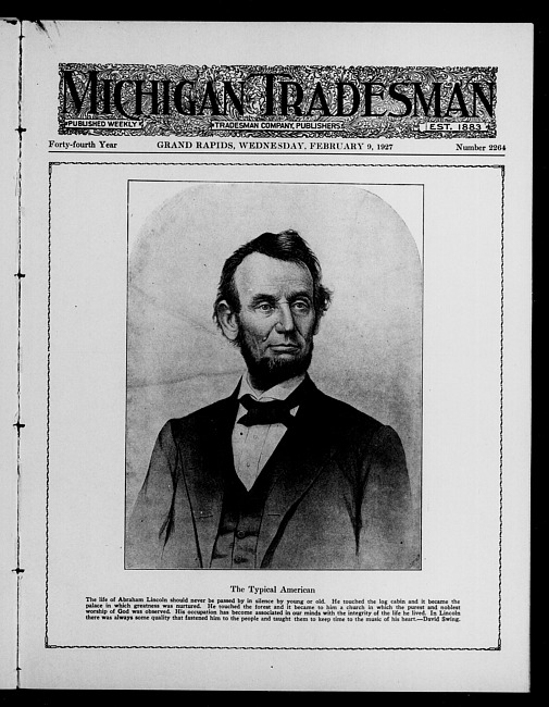 Michigan tradesman. Vol. 44 no. 2264 (1927 February 9)