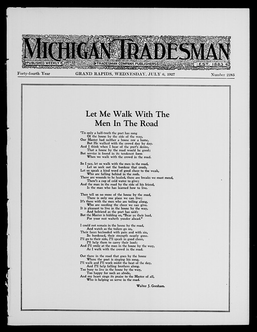 Michigan tradesman. Vol. 44 no. 2285 (1927 July 6)