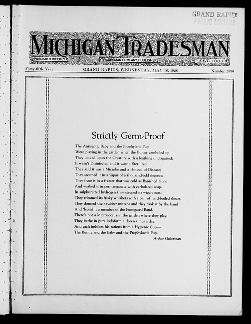 Michigan tradesman. Vol. 45 no. 2330 (1928 May 16)