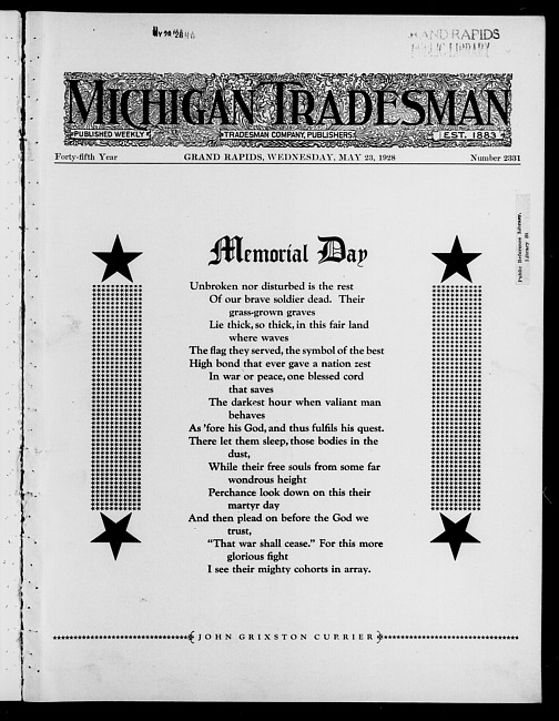 Michigan tradesman. Vol. 45 no. 2331 (1928 May 23)