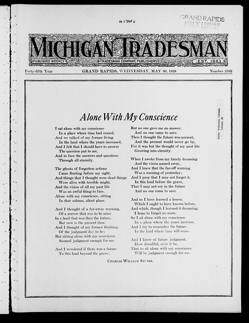 Michigan tradesman. Vol. 45 no. 2332 (1928 May 30)