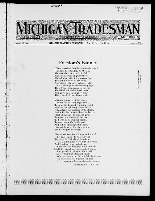 Michigan tradesman. Vol. 45 no. 2334 (1928 June 13)