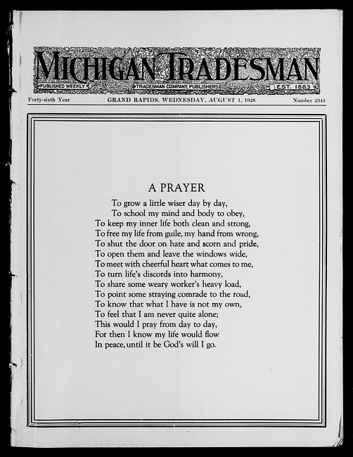 Michigan tradesman. Vol. 46 no. 2341 (1928 August 1)