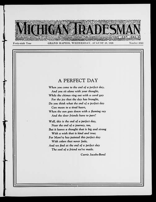 Michigan tradesman. Vol. 46 no. 2345 (1928 August 29)