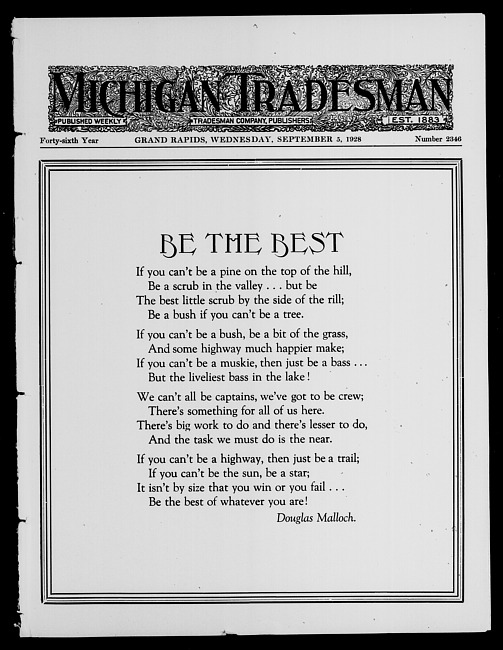 Michigan tradesman. Vol. 46 no. 2346 (1928 September 5)