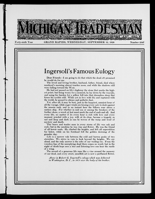Michigan tradesman. Vol. 46 no. 2347 (1928 September 12)