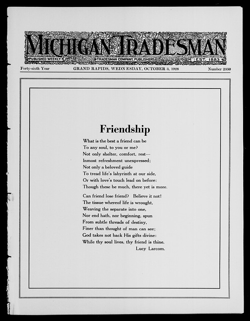Michigan tradesman. Vol. 46 no. 2350 (1928 October 3)