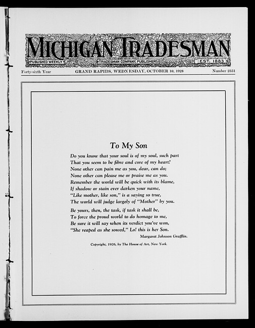 Michigan tradesman. Vol. 46 no. 2351 (1928 October 10)