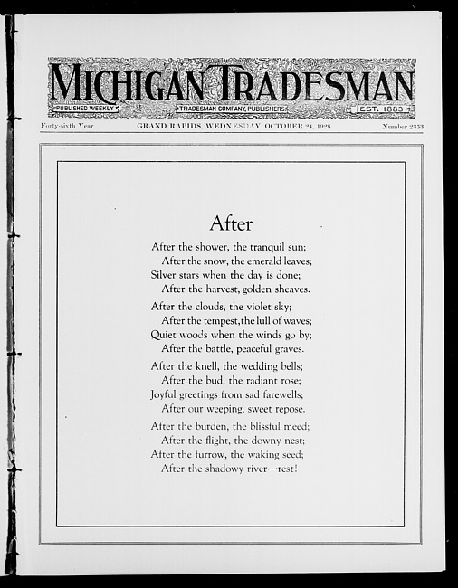 Michigan tradesman. Vol. 46 no. 2353 (1928 October 24)