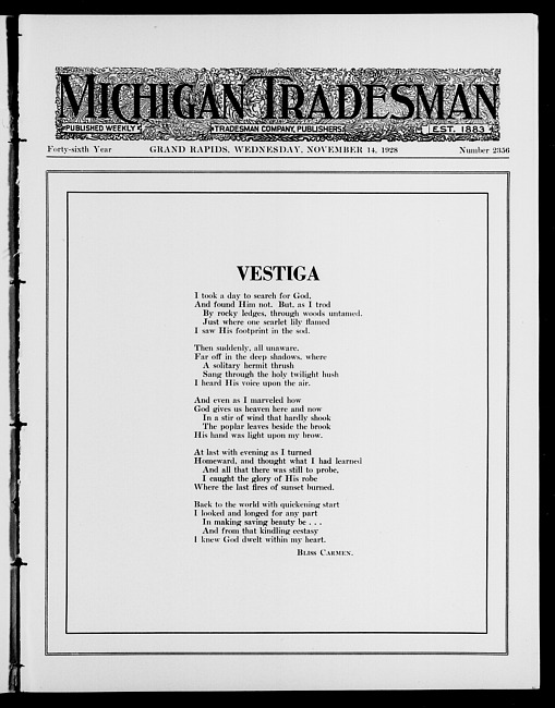 Michigan tradesman. Vol. 46 no. 2356 (1928 November 14)