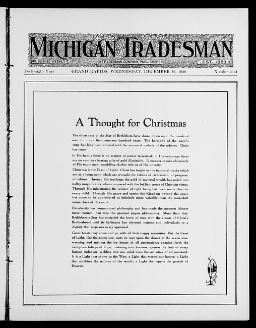 Michigan tradesman. Vol. 46 no. 2361 (1928 December 19)