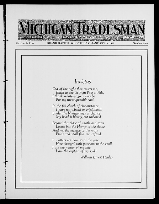 Michigan tradesman. Vol. 46 no. 2364 (1929 January 9)