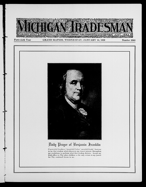 Michigan tradesman. Vol. 46 no. 2365 (1929 January 16)
