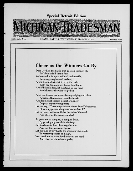 Michigan tradesman. Vol. 46 no. 2372 (1929 March 6)