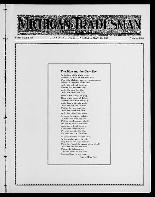 Michigan tradesman. Vol. 46 no. 2384 (1929 May 29)
