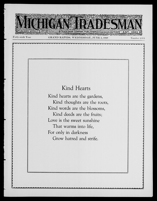 Michigan tradesman. Vol. 46 no. 2385 (1929 June 5)