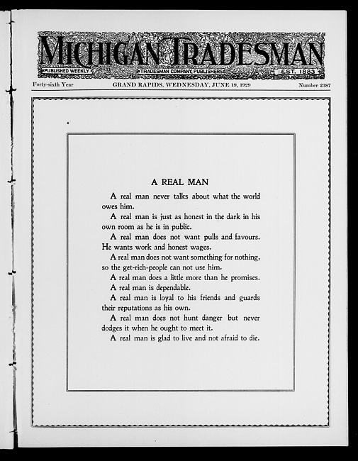 Michigan tradesman. Vol. 46 no. 2387 (1929 June 19)