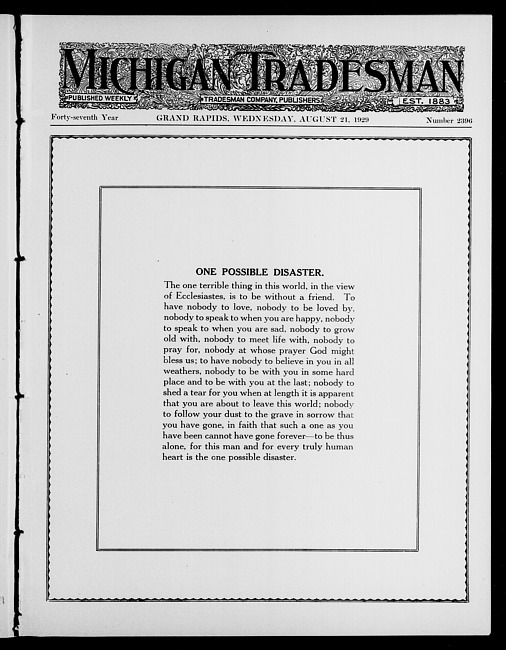 Michigan tradesman. Vol. 47 no. 2396 (1929 August 21)