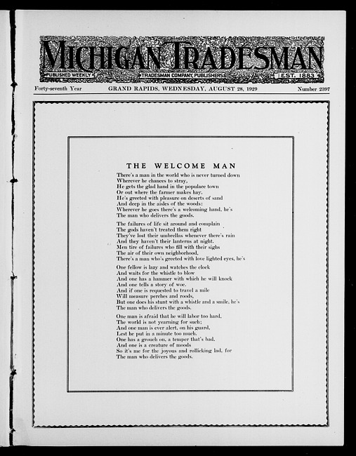 Michigan tradesman. Vol. 47 no. 2397 (1929 August 28)