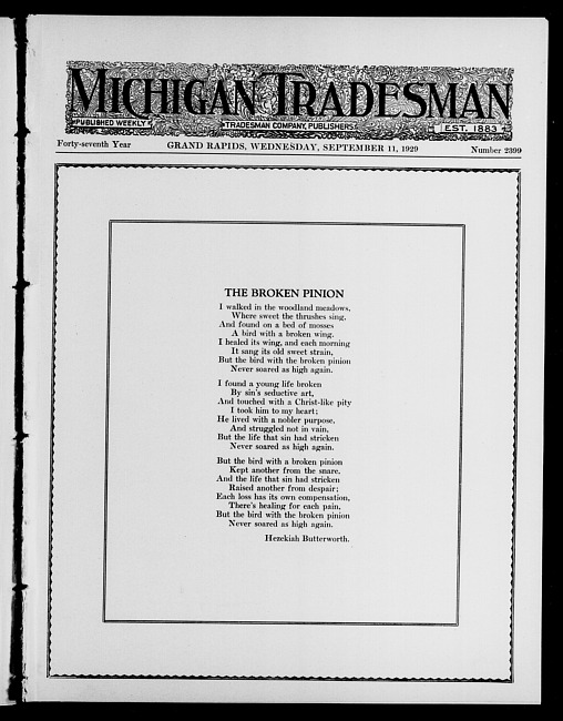 Michigan tradesman. Vol. 47 no. 2399 (1929 September 11)