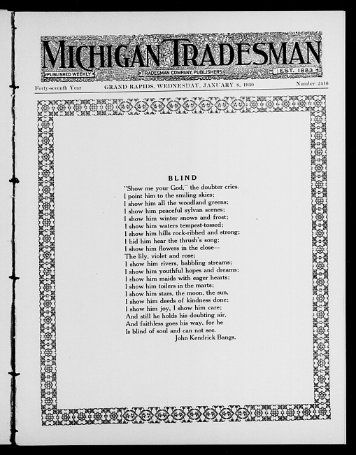 Michigan tradesman. Vol. 47 no. 2416 (1930 January 8)