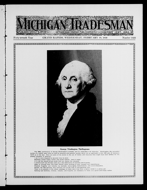 Michigan tradesman. Vol. 47 no. 2422 (1930 February 19)