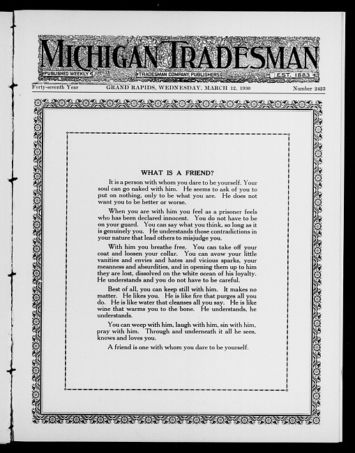 Michigan tradesman. Vol. 47 no. 2425 (1930 March 12)