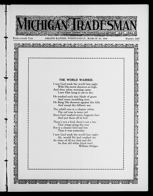 Michigan tradesman. Vol. 47 no. 2427 (1930 March 26)