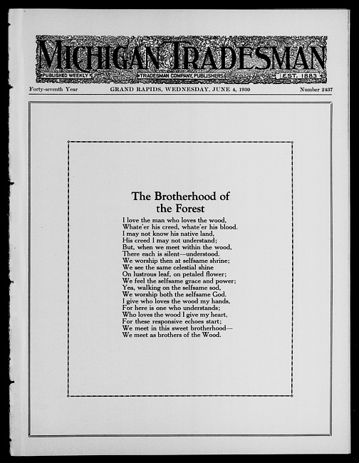 Michigan tradesman. Vol. 47 no. 2437 (1930 June 4)