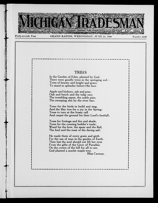 Michigan tradesman. Vol. 47 no. 2440 (1930 June 25)