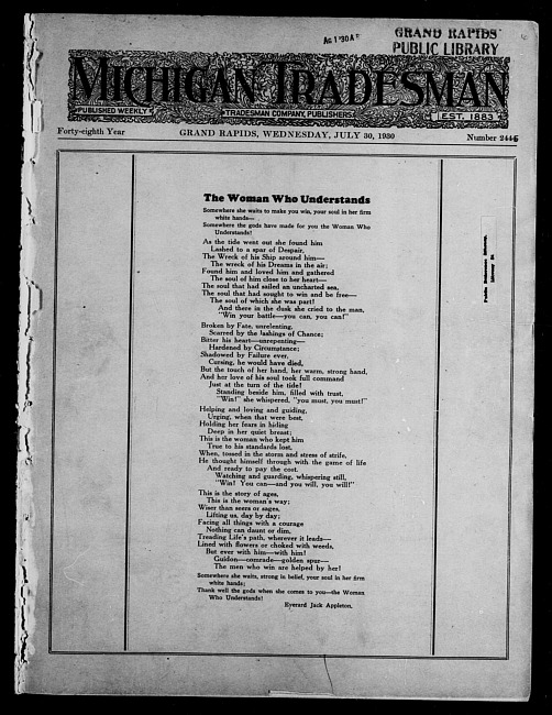 Michigan tradesman. Vol. 48 no. 2445 (1930 July 30)