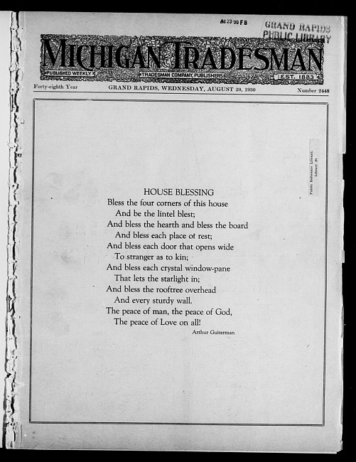 Michigan tradesman. Vol. 48 no. 2448 (1930 August 20)