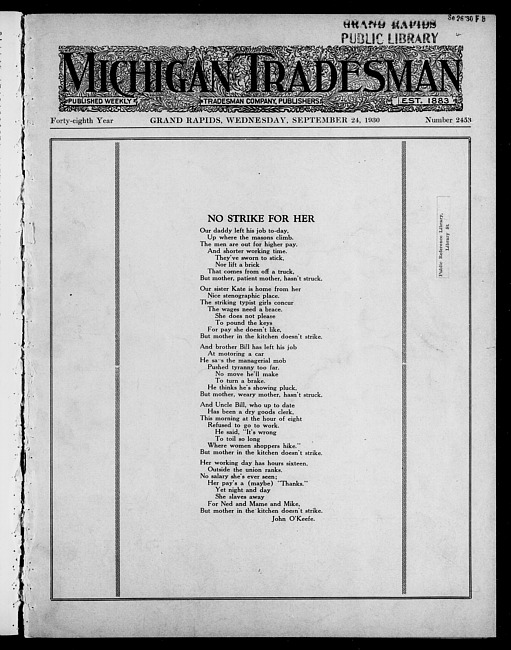 Michigan tradesman. Vol. 48 no. 2453 (1930 September 24)