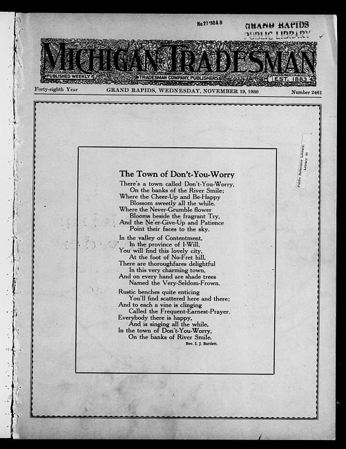 Michigan tradesman. Vol. 48 no. 2461 (1930 November 19)