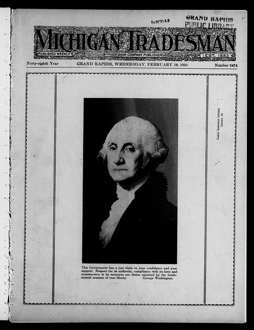 Michigan tradesman. Vol. 48 no. 2474 (1931 February 18)