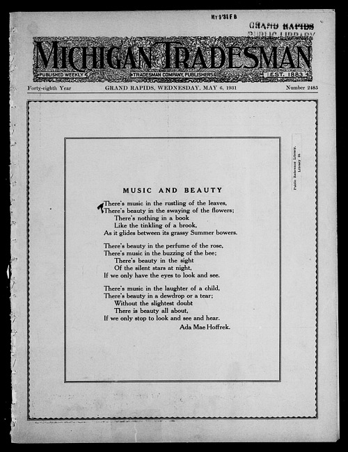 Michigan tradesman. Vol. 48 no. 2485 (1931 May 6)