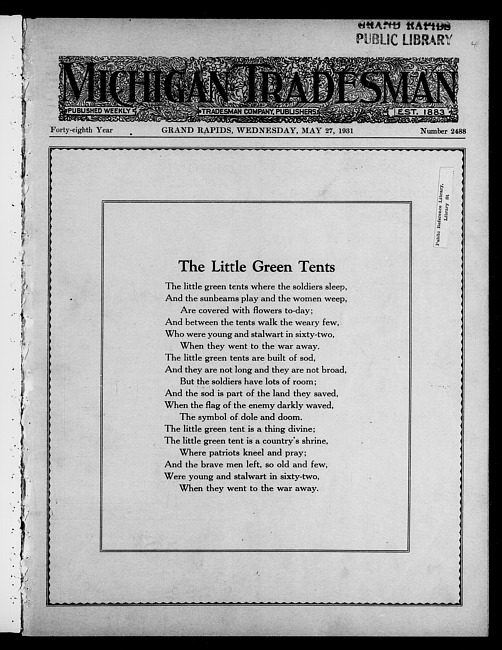 Michigan tradesman. Vol. 48 no. 2488 (1931 May 27)