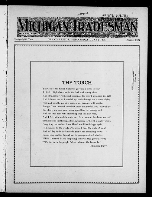 Michigan tradesman. Vol. 48 no. 2492 (1931 June 24)
