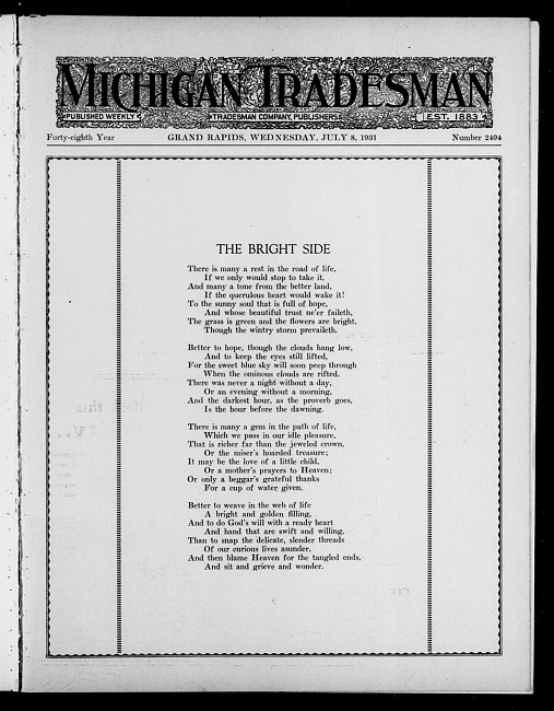 Michigan tradesman. Vol. 48 no. 2494 (1931 July 8)