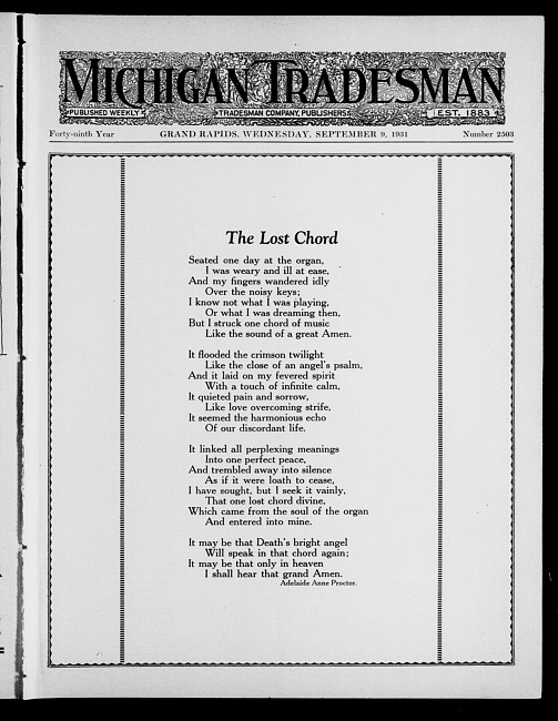 Michigan tradesman. Vol. 49 no. 2503 (1931 September 9)
