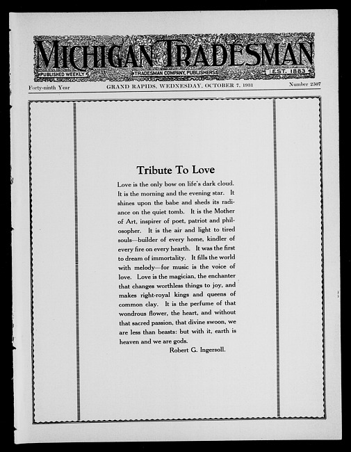 Michigan tradesman. Vol. 49 no. 2507 (1931 October 7)