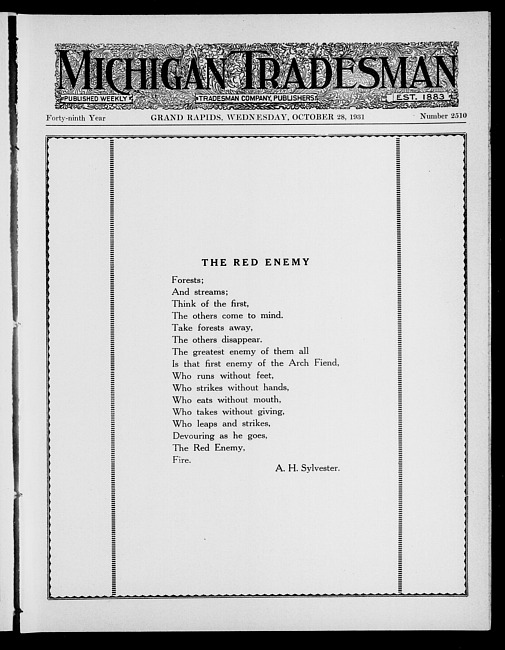 Michigan tradesman. Vol. 49 no. 2510 (1931 October 28)