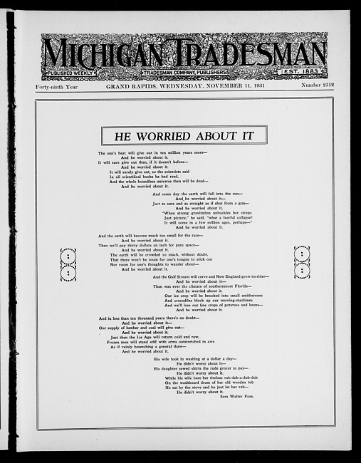 Michigan tradesman. Vol. 49 no. 2512 (1931 November 11)