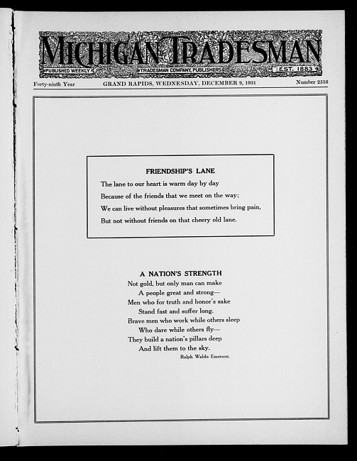 Michigan tradesman. Vol. 49 no. 2516 (1931 December 9)