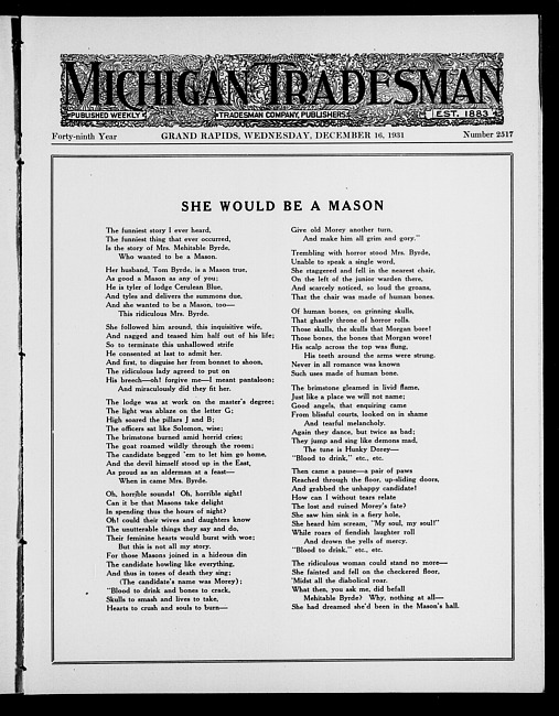 Michigan tradesman. Vol. 49 no. 2517 (1931 December 16)