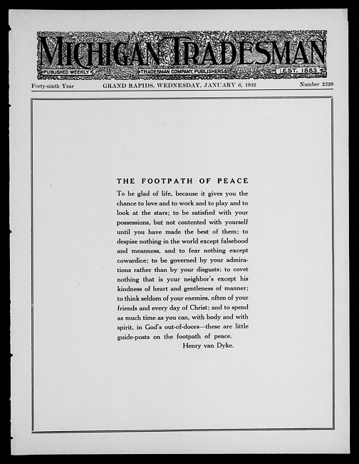 Michigan tradesman. Vol. 49 no. 2520 (1932 January 6)