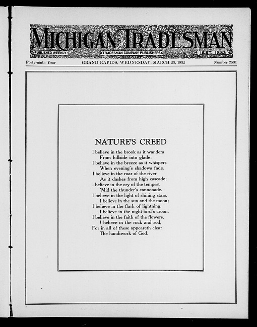 Michigan tradesman. Vol. 49 no. 2531 (1932 March 23)