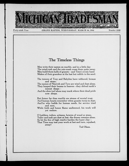 Michigan tradesman. Vol. 49 no. 2532 (1932 March 30)